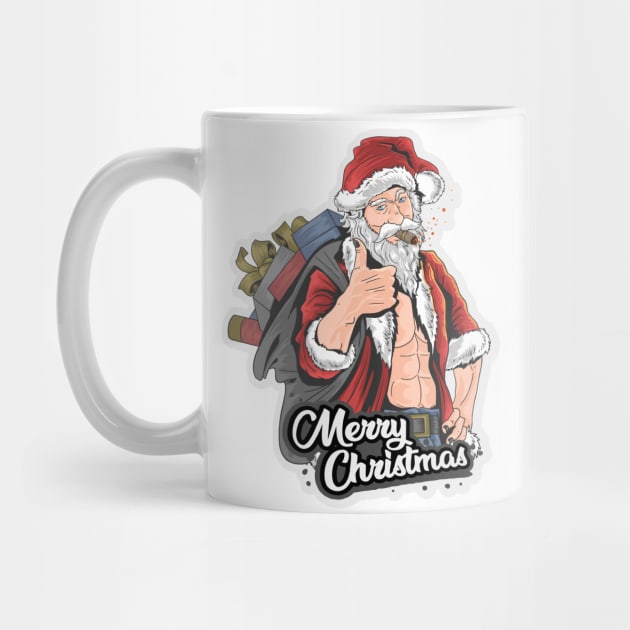 Vintage Santa Claus Retro Design Christmas Beer Funny Gift Idea by ivaostrogonac